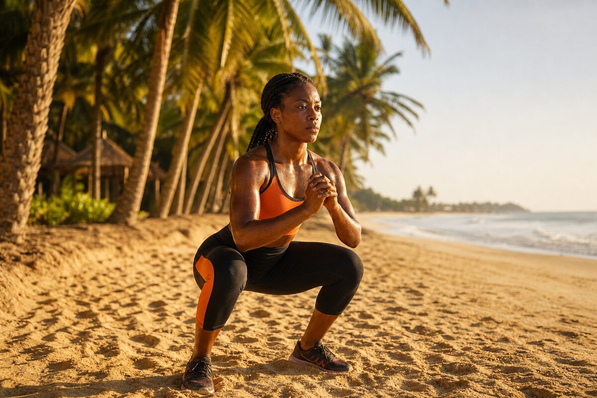 Entraînement extérieur coach sportif Petite Côte Sénégal